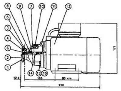 Импеллерный насос 220В 50Hz