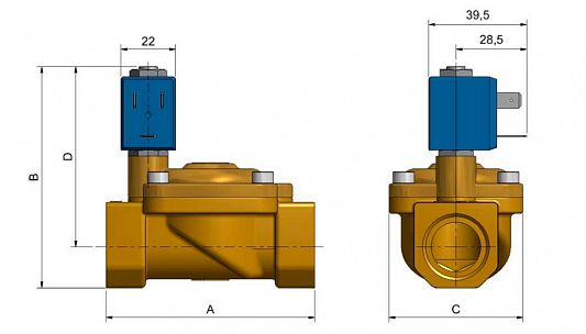 Электромагнитный клапан CEME нормально закрытый 2-ход. DN 12 24В/50HZ